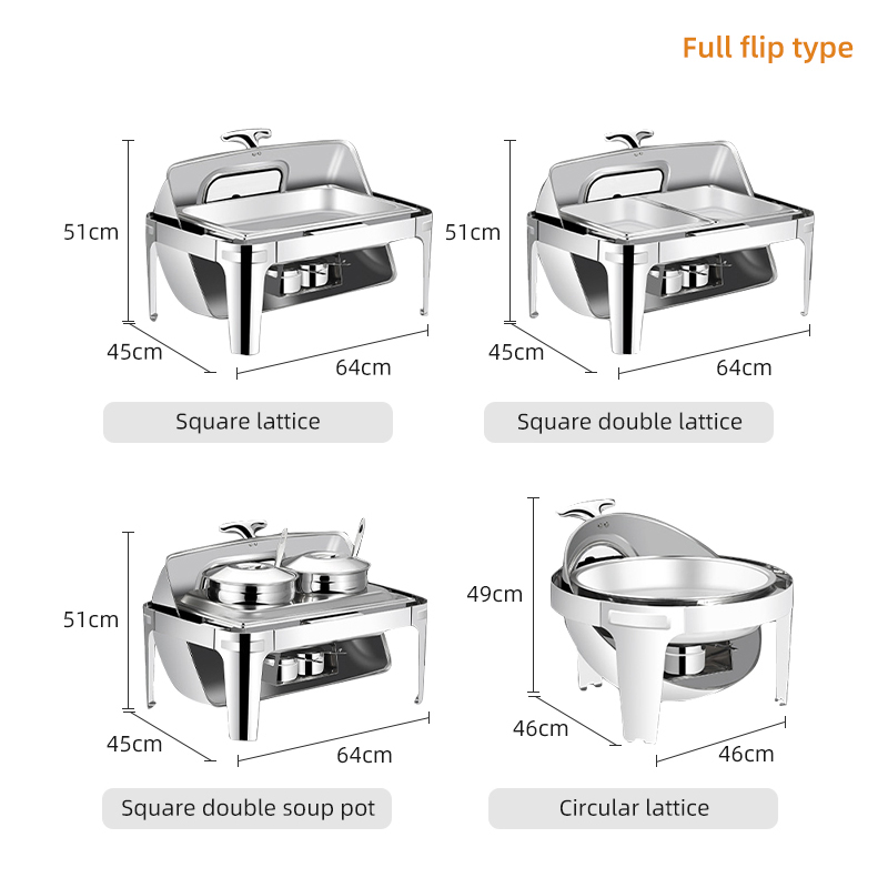 Modern Fashion Rectangular Stainless Steel Chafer Dish Buffet Kitchenware Set