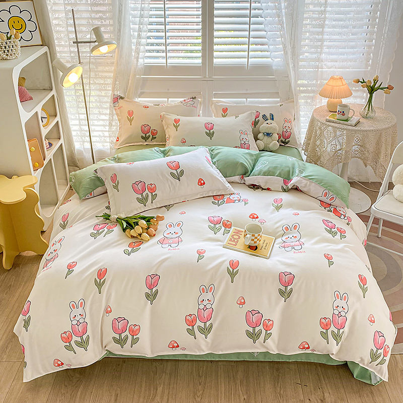 Комплект постельного белья из кашемира с принтом, 4 предмета