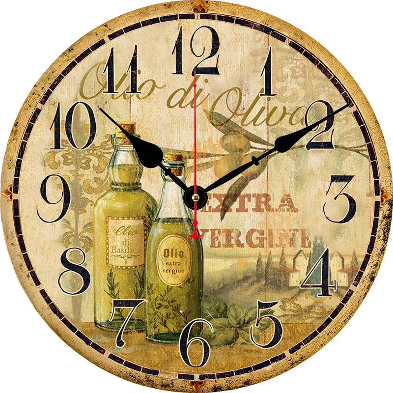 Dia 30/34/40/60cm Antique Decorative Wall Clock Silent Wooden Wall Clock Home and Table Decoration Promotion Gift Clock for Kitchen/Living /Bed Room-2020-1197