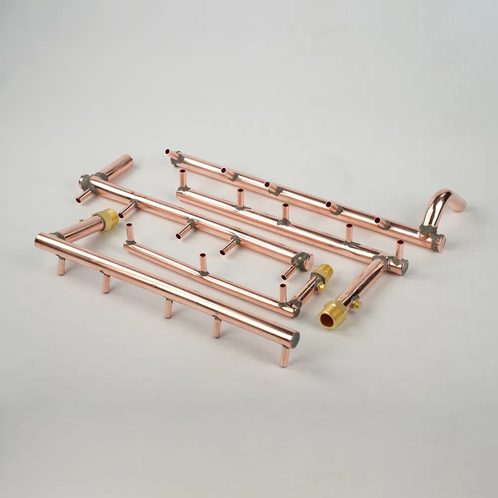 Custom Copper Pipe Manifold Assembly with Multiple Outlets