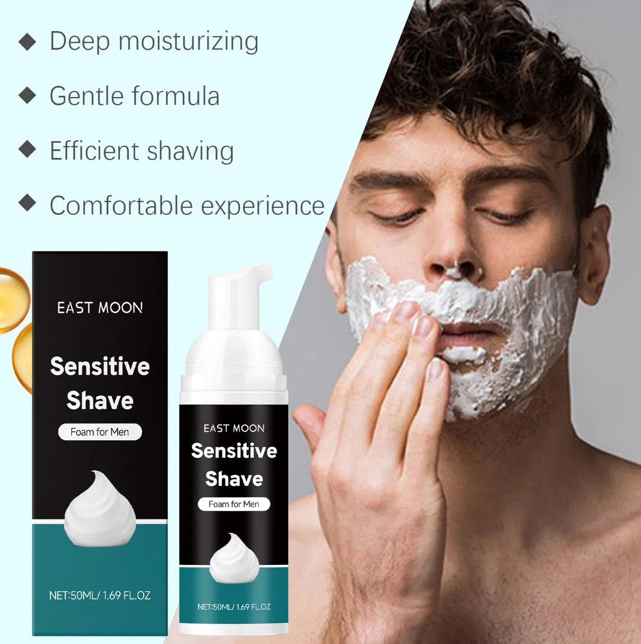 Online Wholesale and Retail Shave Foam Natural Portable Travel Size Mens Shaving Mousse Cream for Beard Shaving Sensitive Skin Face Hair Remover Shaving Mousse