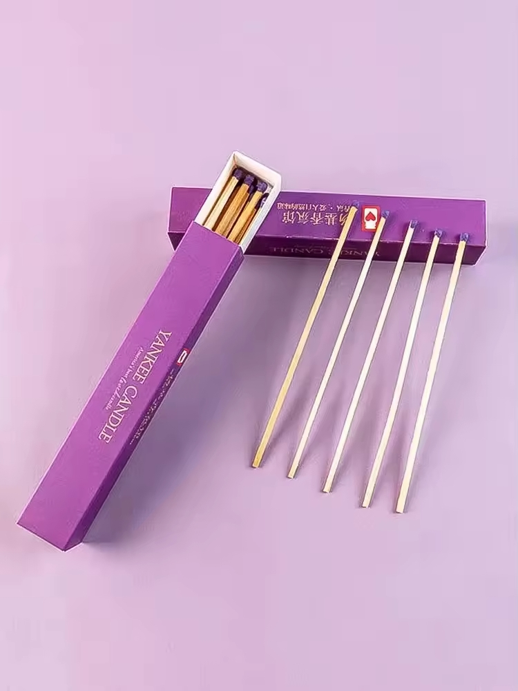 Luxury Wooden Stick Packing Personalized Custom Long Matches Decorative Large Household Candle Match Boxes