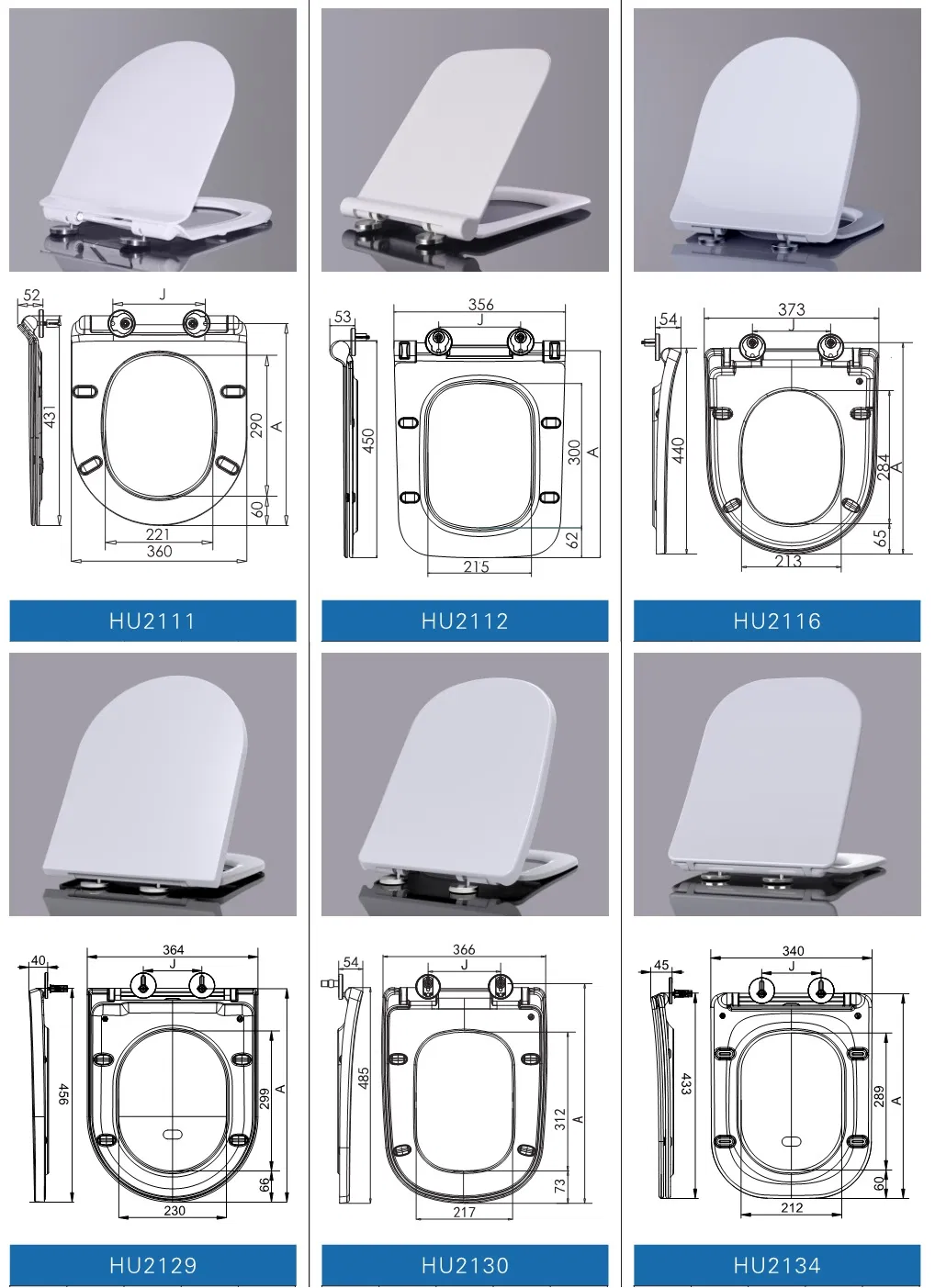 Hu2411 White UF Toilet Seat Cover, D Shape Toilet Seats