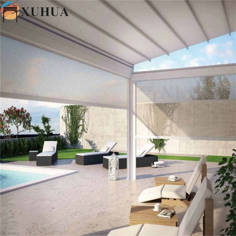 Xuhua Factory Manual Motorized Vertical Fabric Outdoor Garden Sunshade Zip Track Blinds