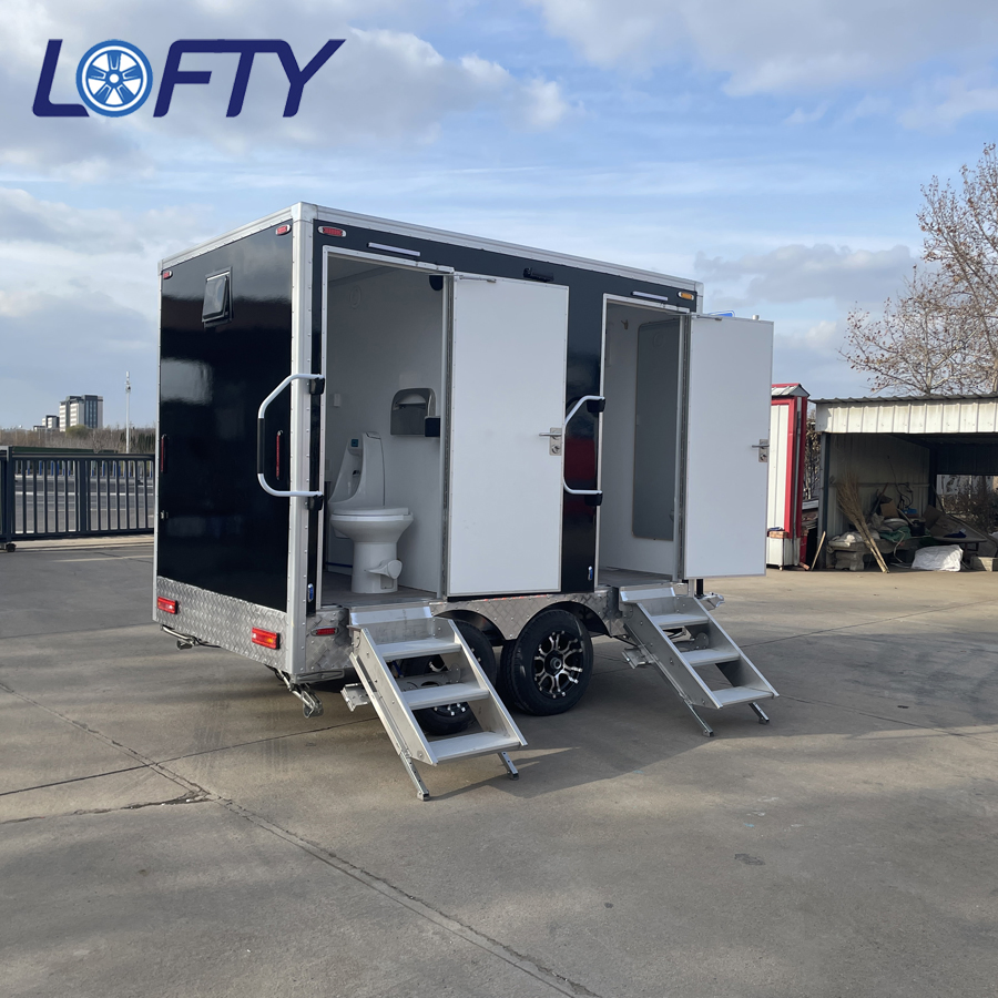 T2 Custom Portable Toilet Trailer with Footlights Clear View
