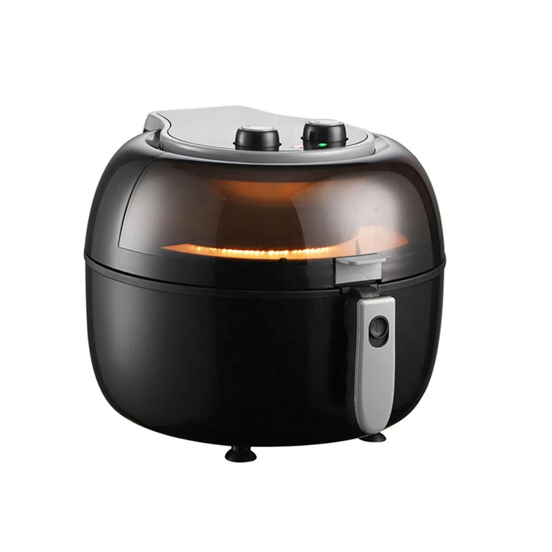 7L/1400W Air Fryer with Transparent Cover, Visible Window, Mechanical Timer and Temperature Control with Stir Function, No Oil Roasting Oven with CE