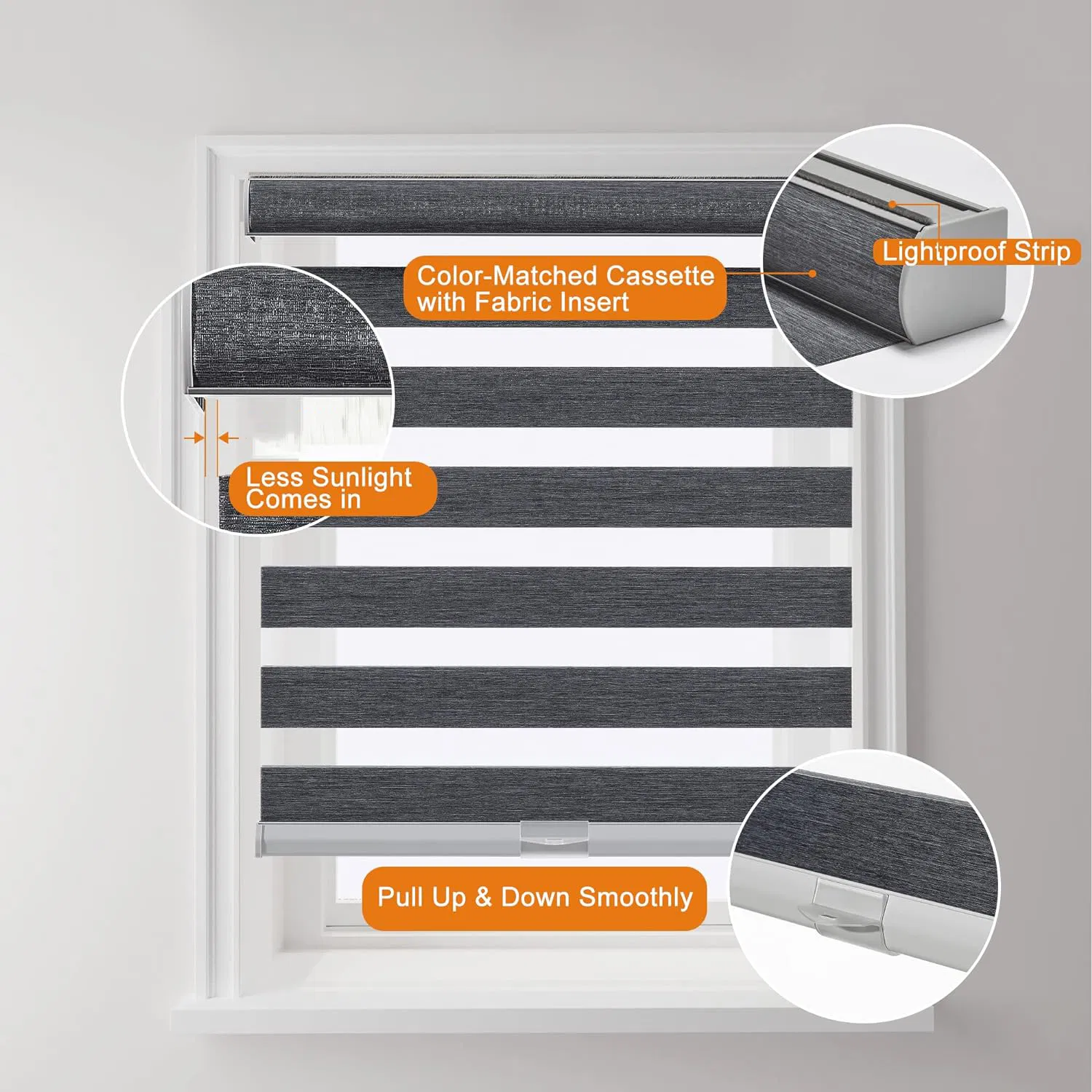 Cordless Zebra Blinds Motorized Control Roller Shades Light Filtering Sheer Window Shades