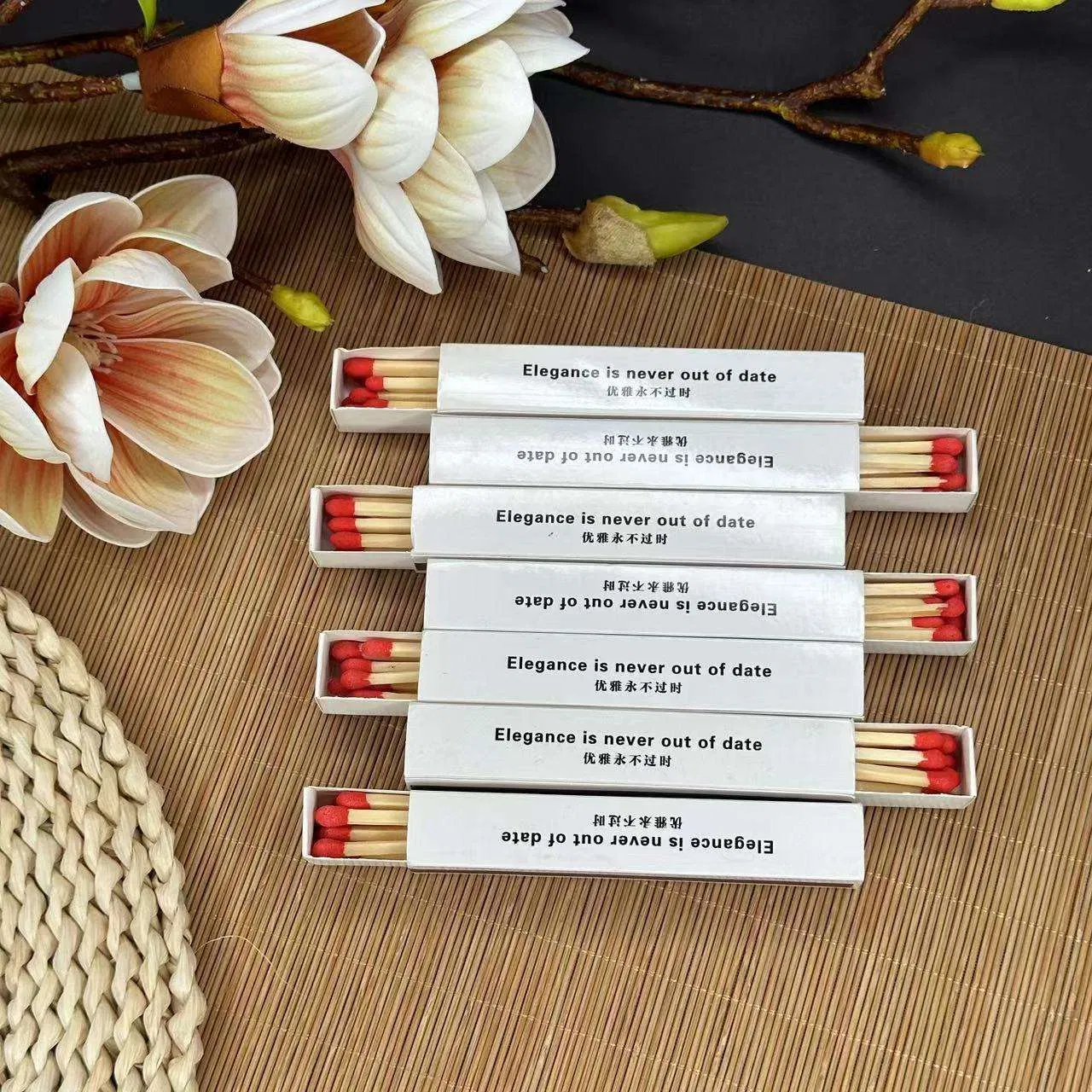 for Candle Hotel Promotional Matches Long Wooden Stick White Box with Matches High Quality Box with Customize Logo Matchbox