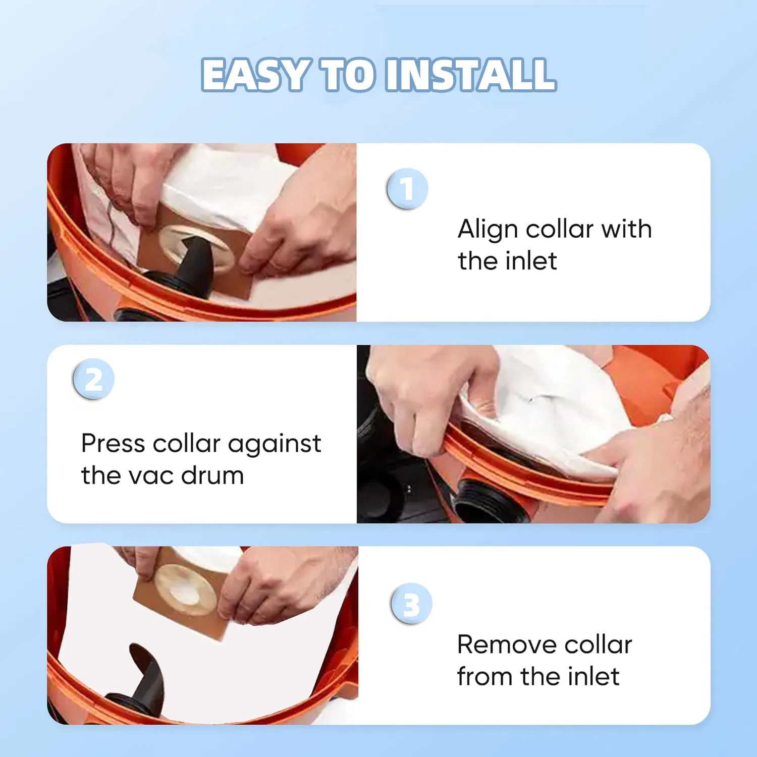 12-16 Gallon High Efficiency Dust Filter Bags for Ridgid Vf3502 Wd1950 Vacuum Cleaners