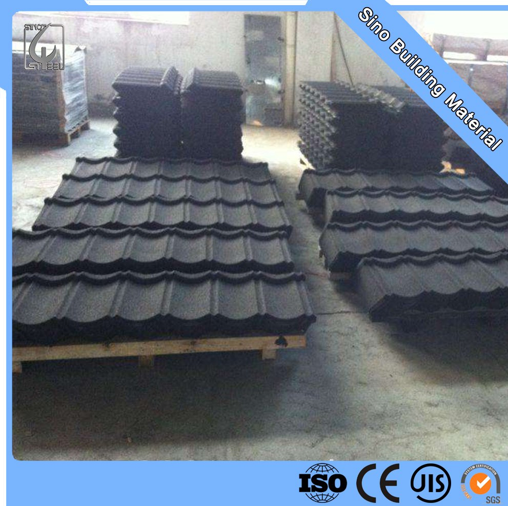 Roman Type Stone Chips Coated Metal Alu-Zinc Roof Tile