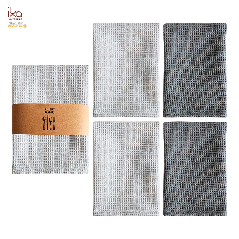 Plain White Beige Black Grey Logo Embroidery Custom Wholesale Refreeshing Kitchen Dishcloths 60 X 40 Absorbent Blanket 100% Cotton Towel
