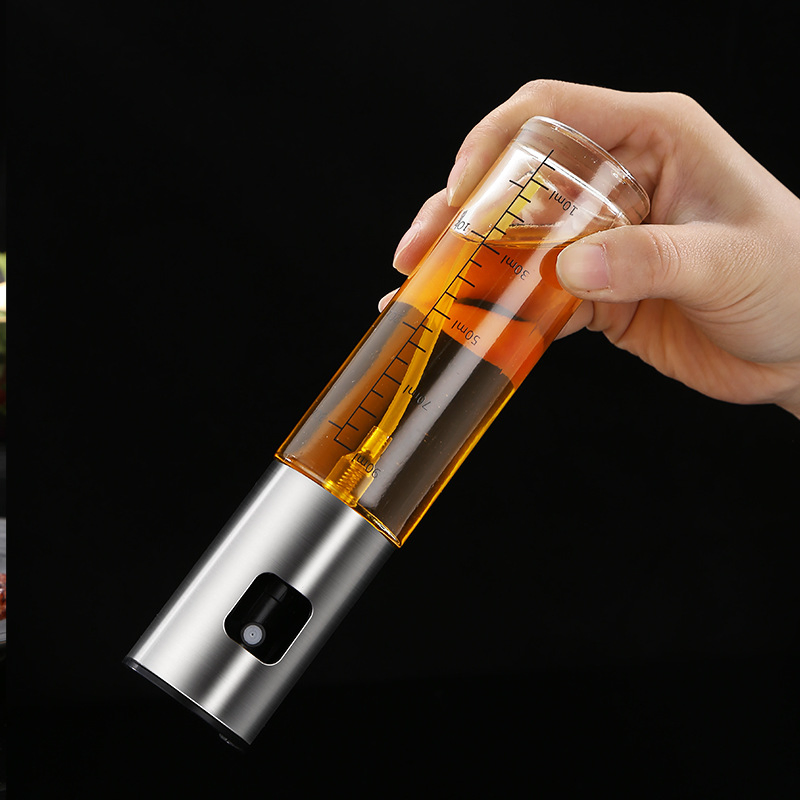 304 Stainless Steel Push-on Kitchen Leak-Proof Glass Oil Spray Bottle