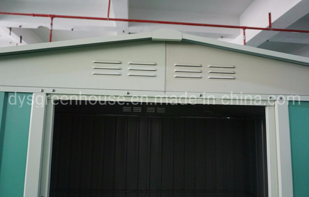 Light Green Steel Frame Shed with Reinforced Base, OEM Gardening Shelter 8X6-G2