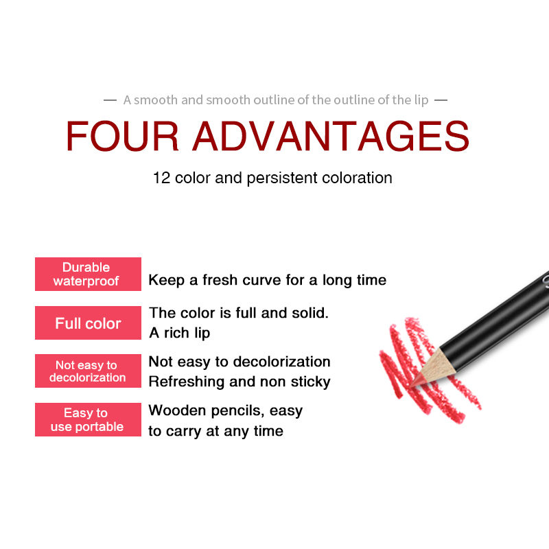Wholesale Mineral Waterproof Natural Vegan Smooth Matte Creamy Lipliner Set