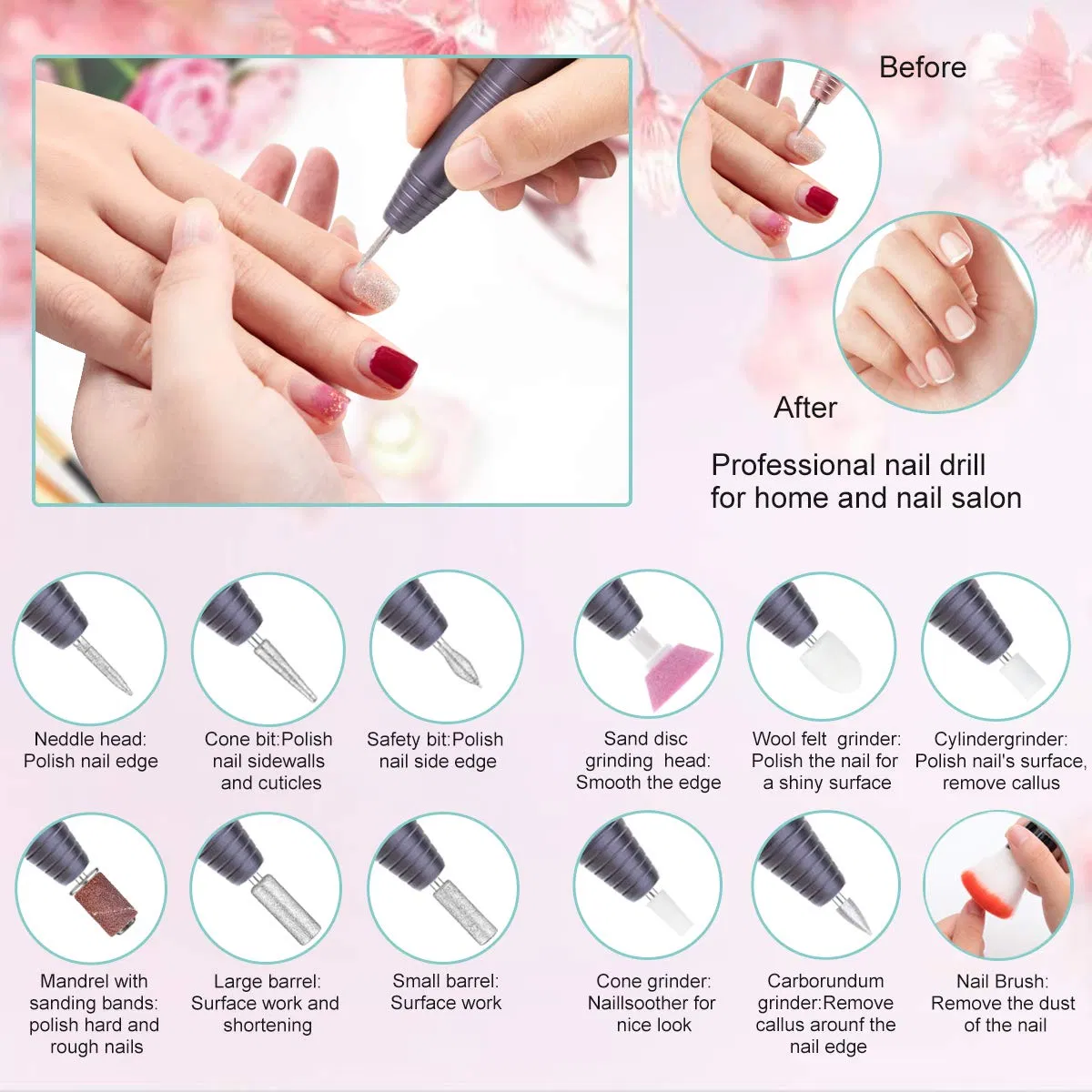 New Arrivals Low Noise Low Vibration Nail File Drill Professional Nail Drill Polisher