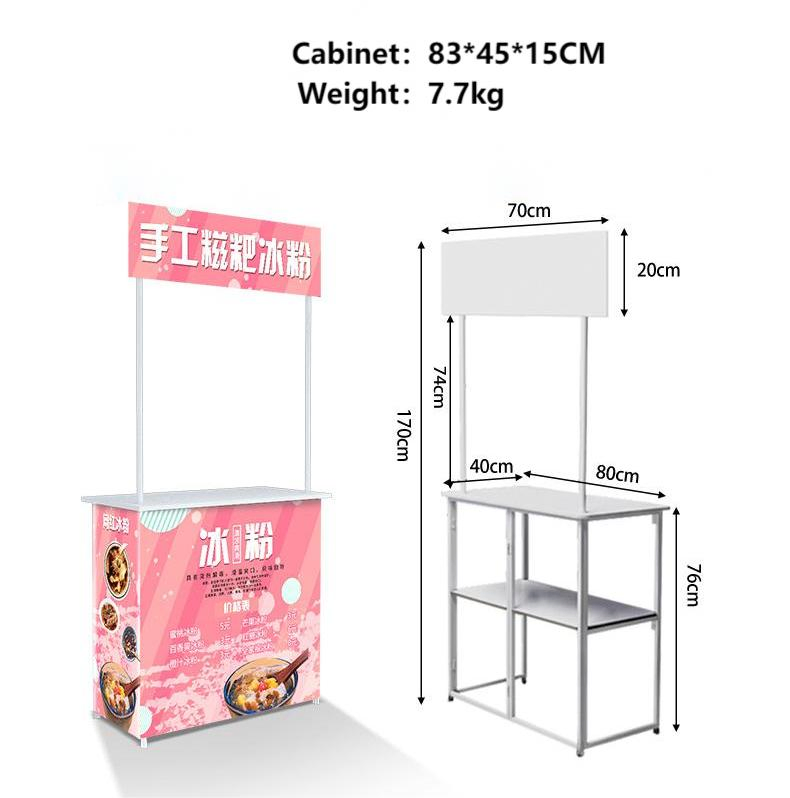 Mobile Ground Promotion Shelf Folding Advertising Table Outdoor Portable Promotion Stand Stall Cart