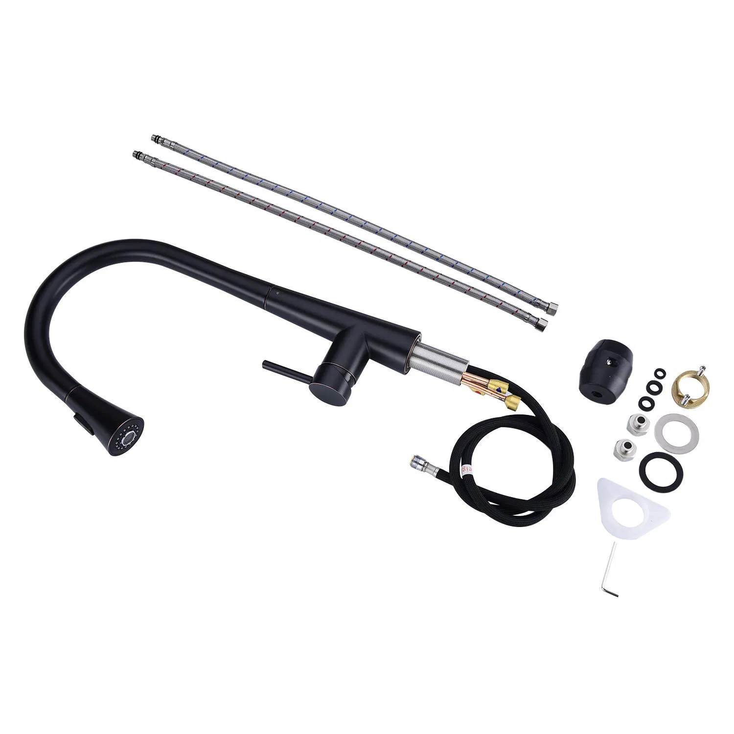 Manufacturer Cupc Lead Free Brass NSF 61-9 Single Handle Water Mixer Tap Pull Down Kitchen Faucet