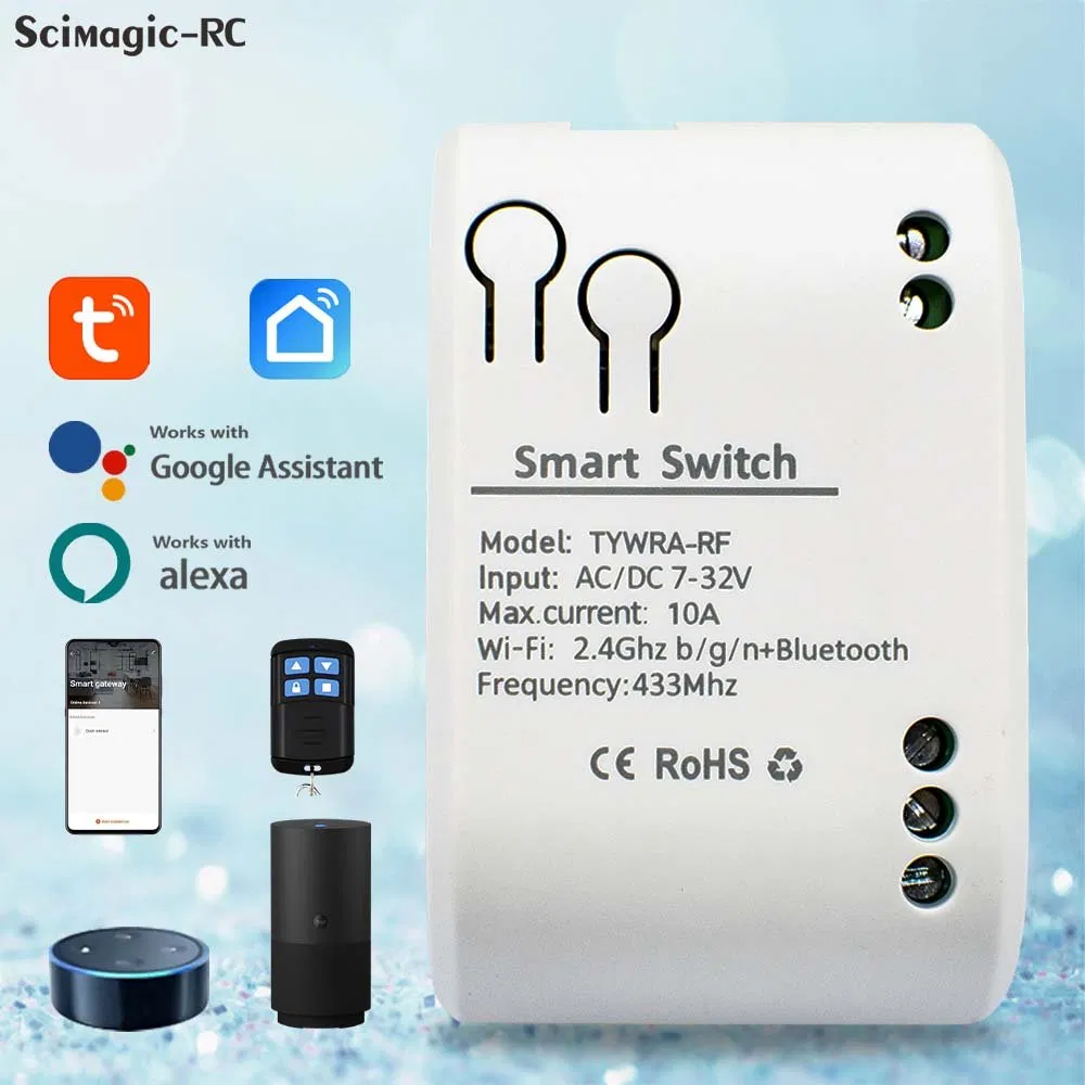 1CH Tuya WiFi Smart Electric Garage Gate Door Access Motor Switch Relay Module Remote Alexa