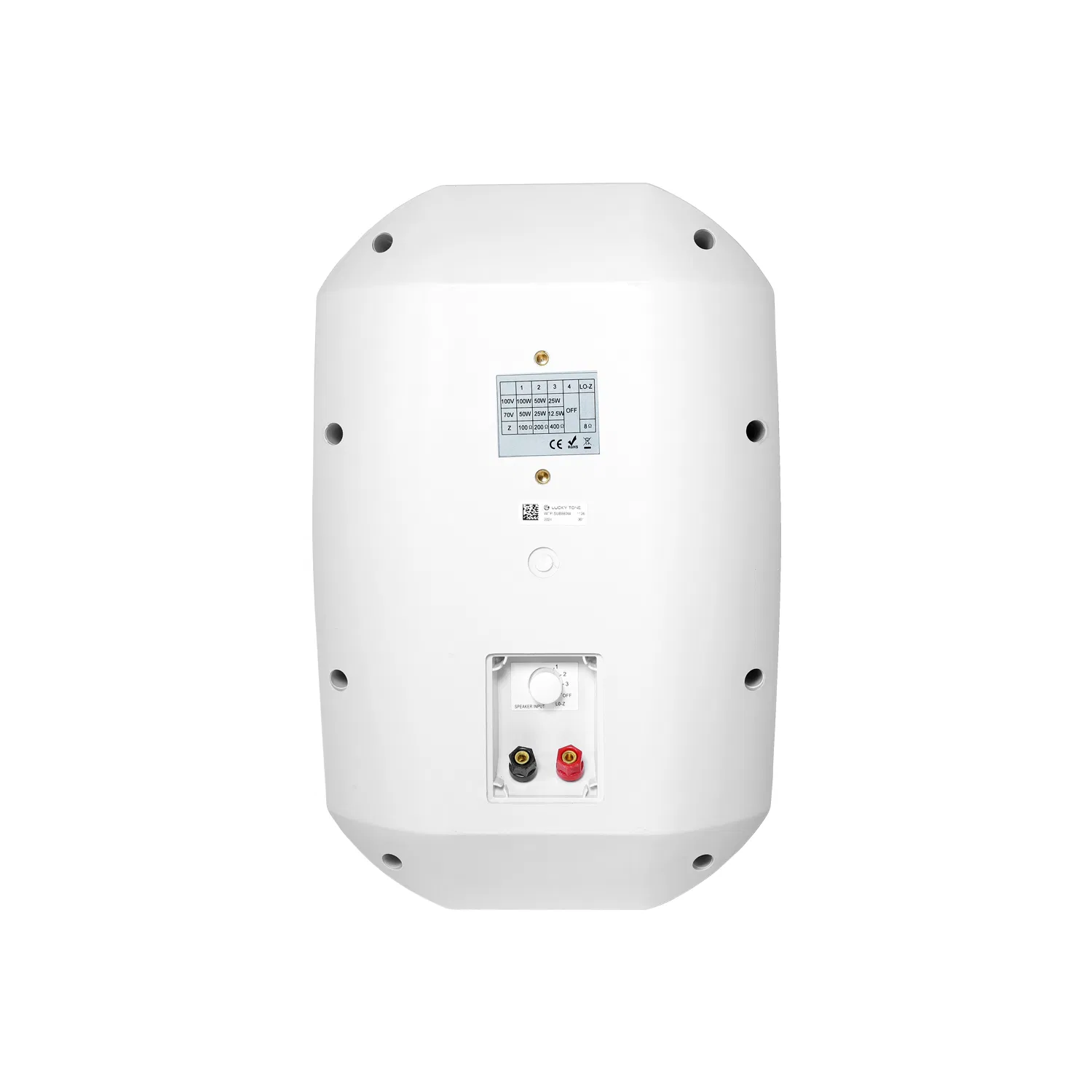 White 120W 8-Inch Indoor Wall Mount Subwoofer and Black Optional