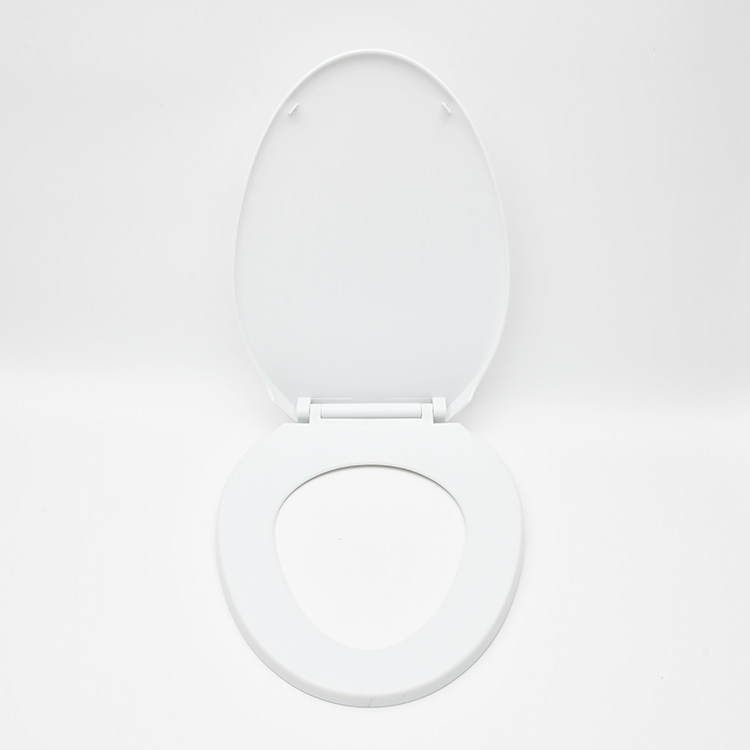 Sanipro Easy to Install Slow-Close Toilet Lid Modern White Plastic Round Toilet Seats Cover