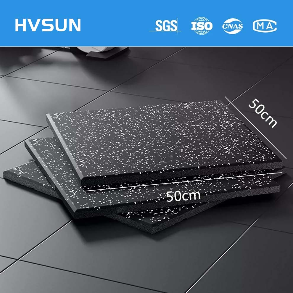 Rubber Floor Tiles for Home Gym, Protective Workout Mat