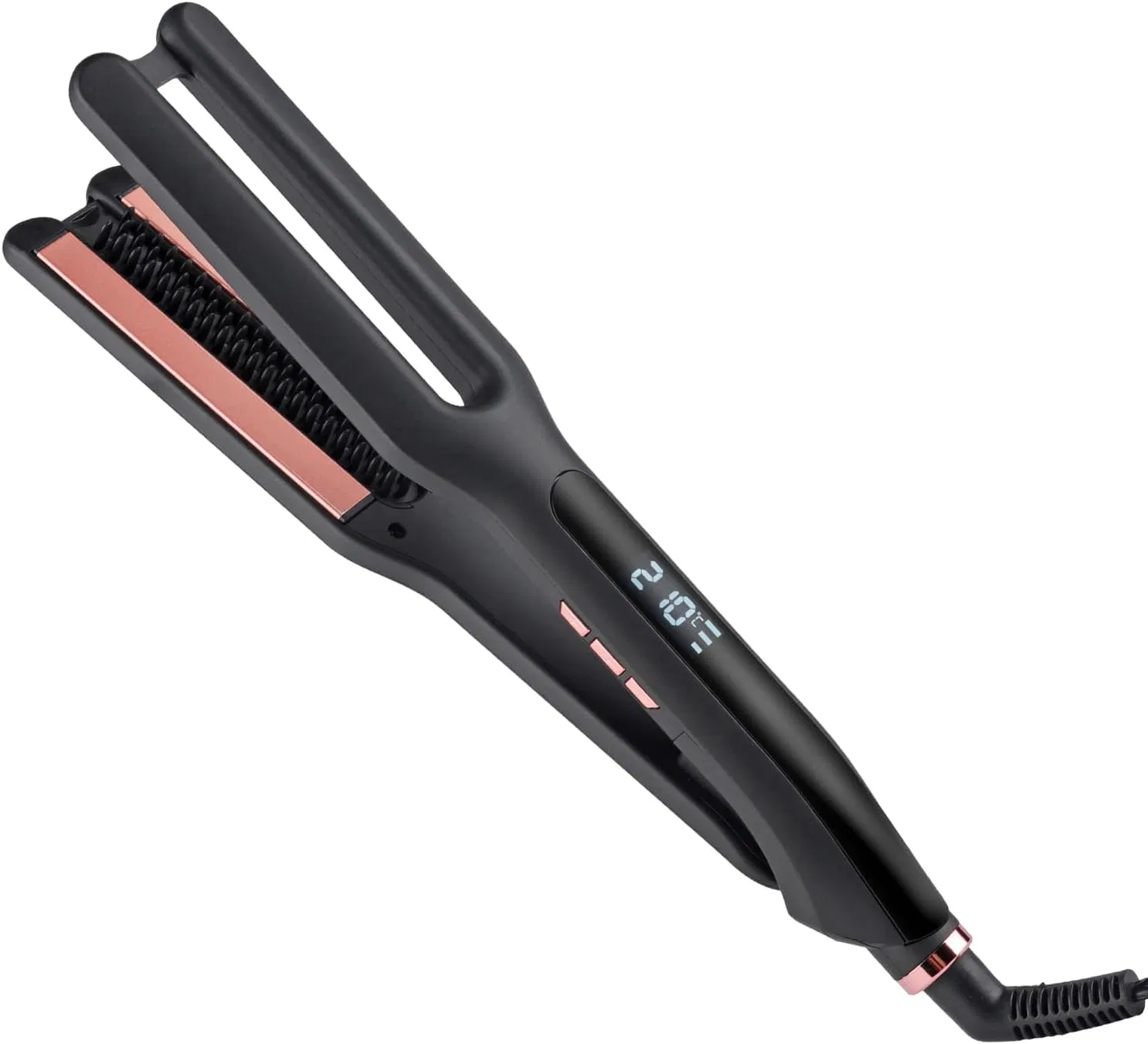 U Shaped Wide Size Hair Straightener PTC Quick Heating Flat Iron with LCD Display