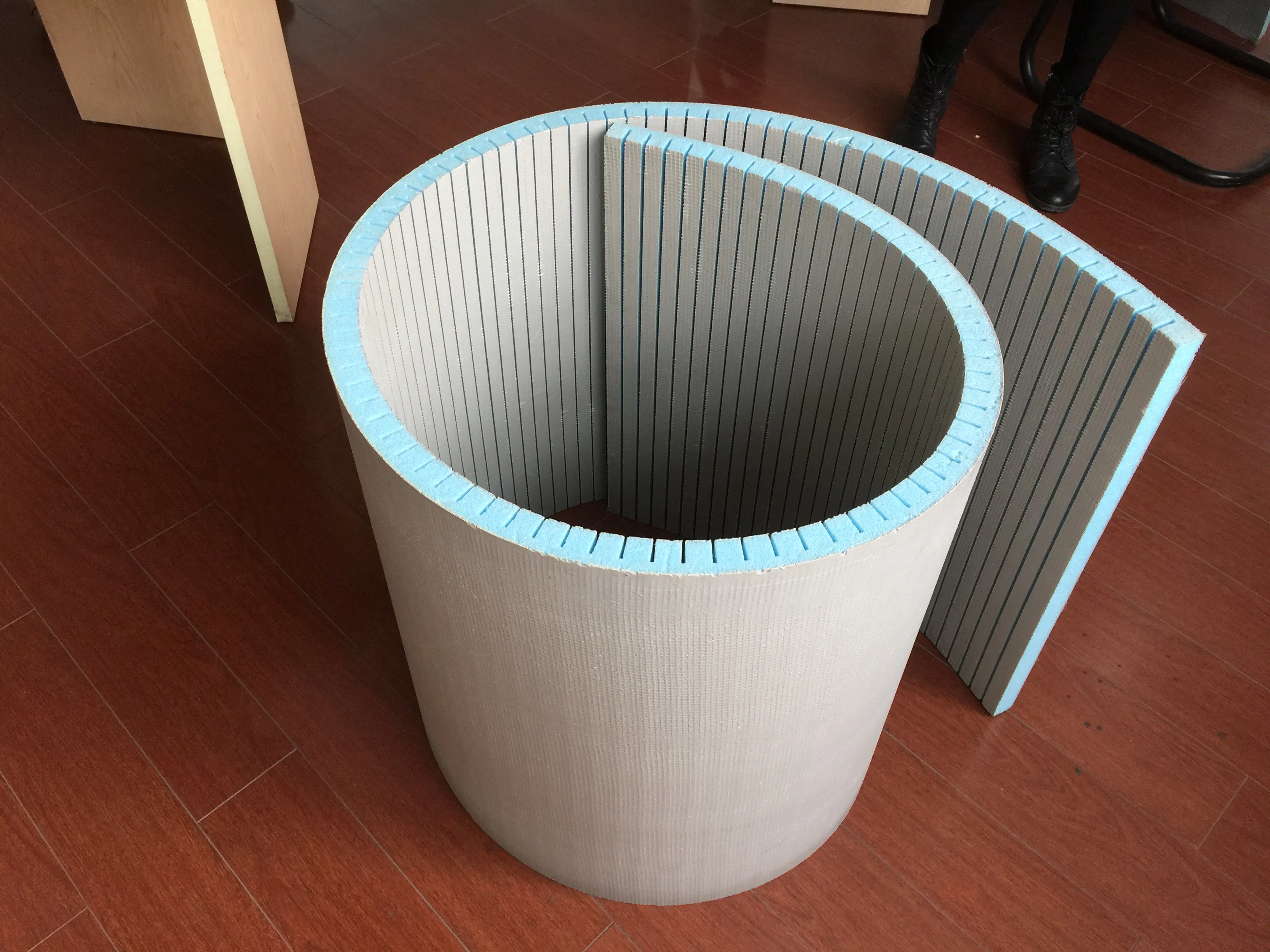 Blue Insulation Board Featuring Curved Extruded Polystyrene Foam Design