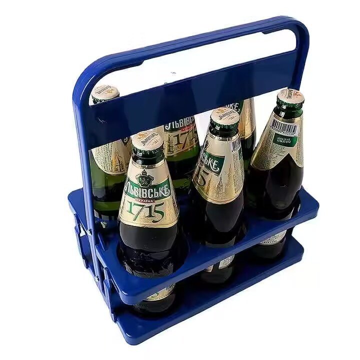 Promotional Brand Marketing Foldable Plastic 6 Pack Bottle Carrier Beer Holder for Promotion