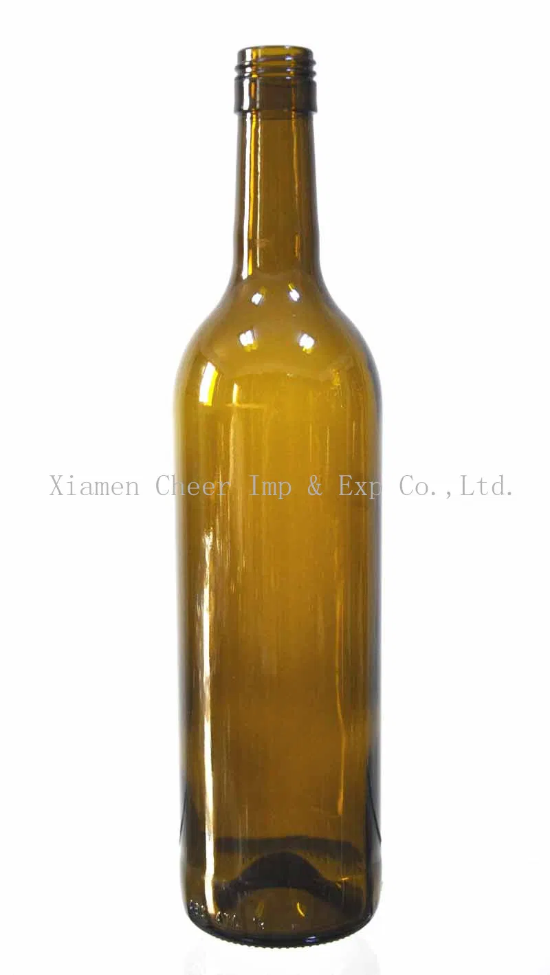 High Quality Wholesales 750ml Glass Wine Bottle with Cork Finish