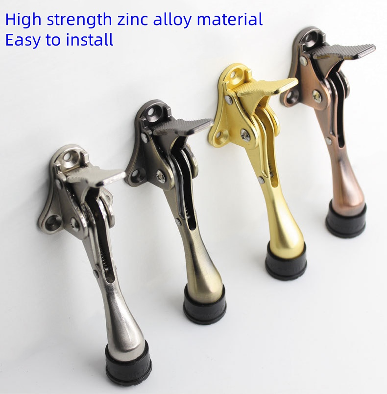 Treadle Type Manufacture High Quality Wooden Door Zinc Alloy Horseshoe Shape Door Suction Stopper for Home Door Bolt
