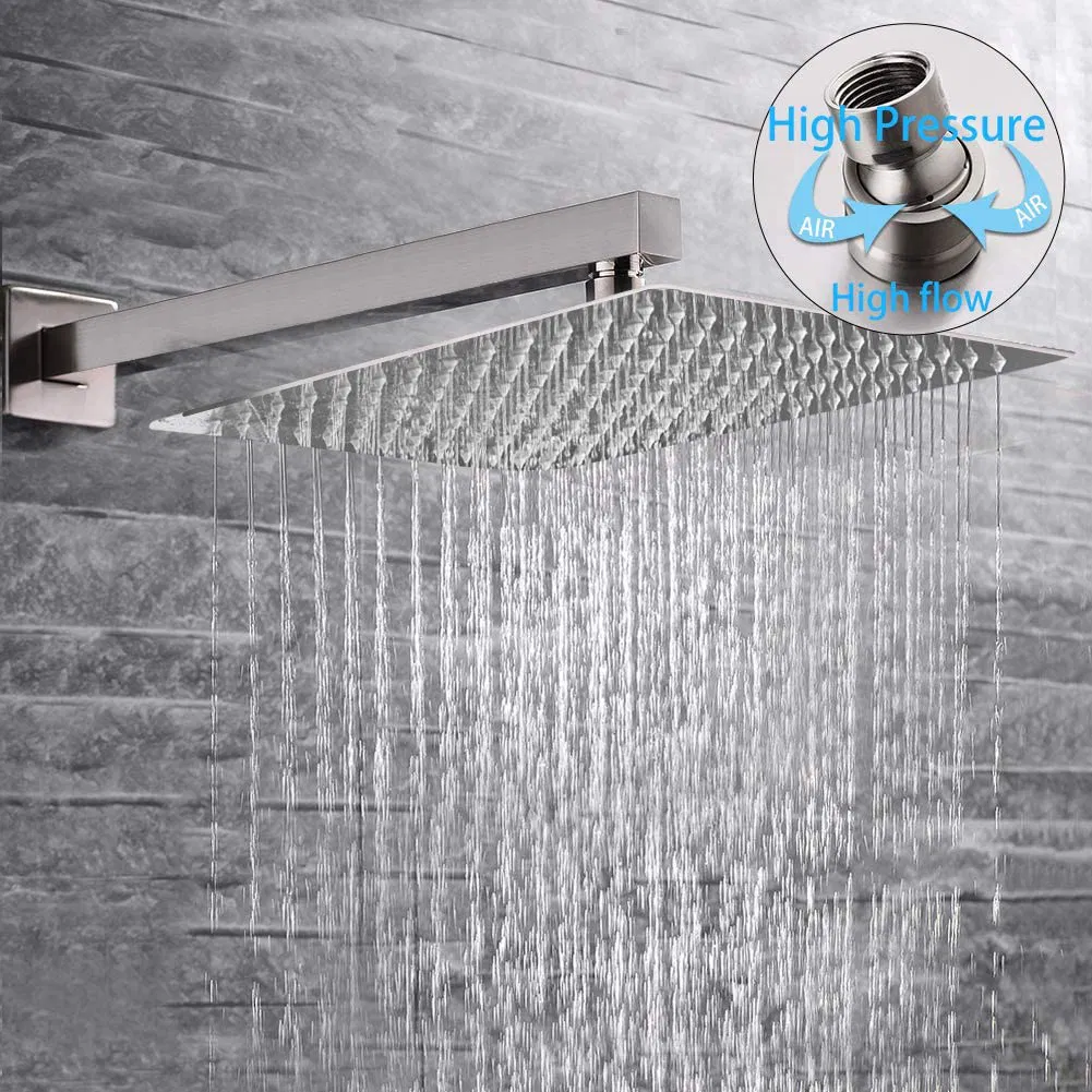 Wholesale Bathroom Single Lever Brushed Nickel Bath Thermostatic Diverter Square Concealed Shower Faucet Mixer