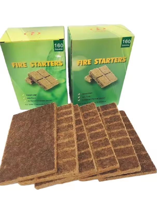 Eco-Friendly Fire Starter Squares for BBQ and Camping