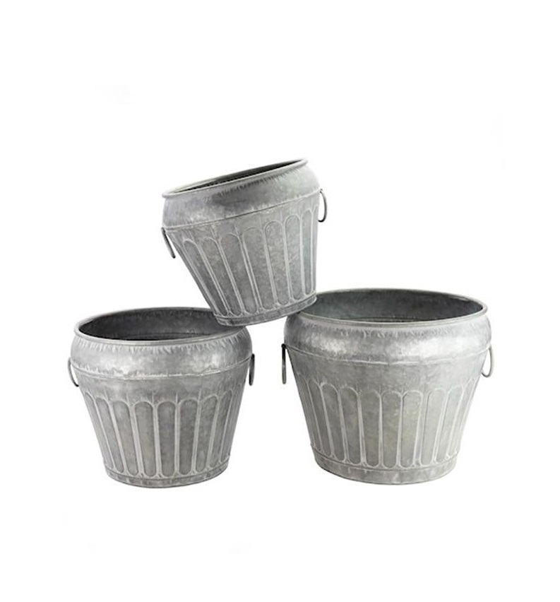 Горшок оцинкованный глубокий для цветов овощей трав