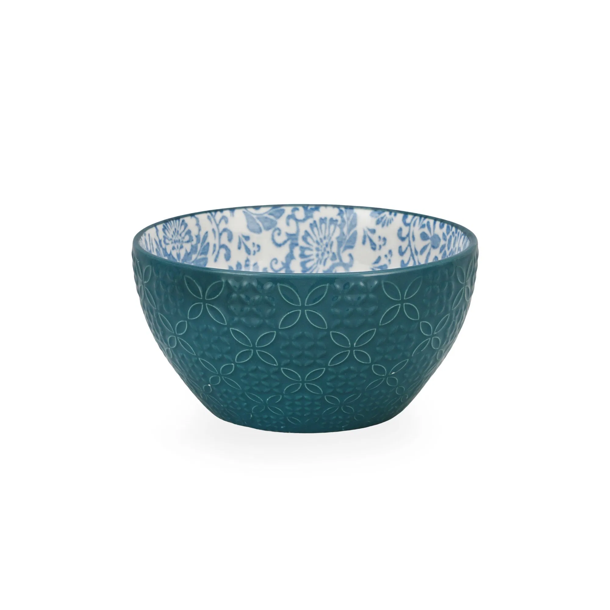 Elegant OEM Colorful Glaze Embossed Serving Ceramic Bowl for Stylish Dining