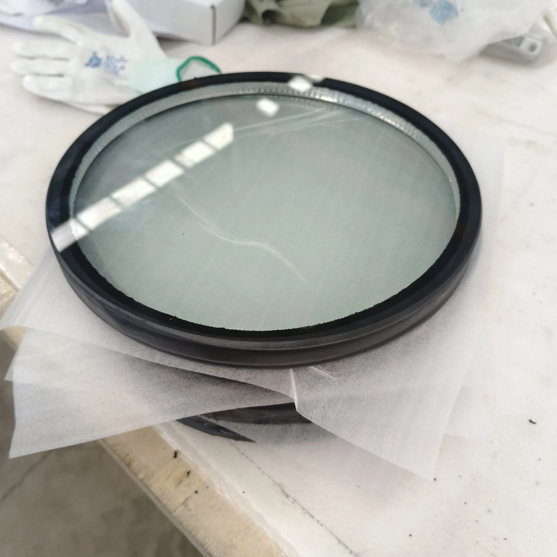 Crossbar Grilled Clear and Low E Round Decorative Insulated Glass