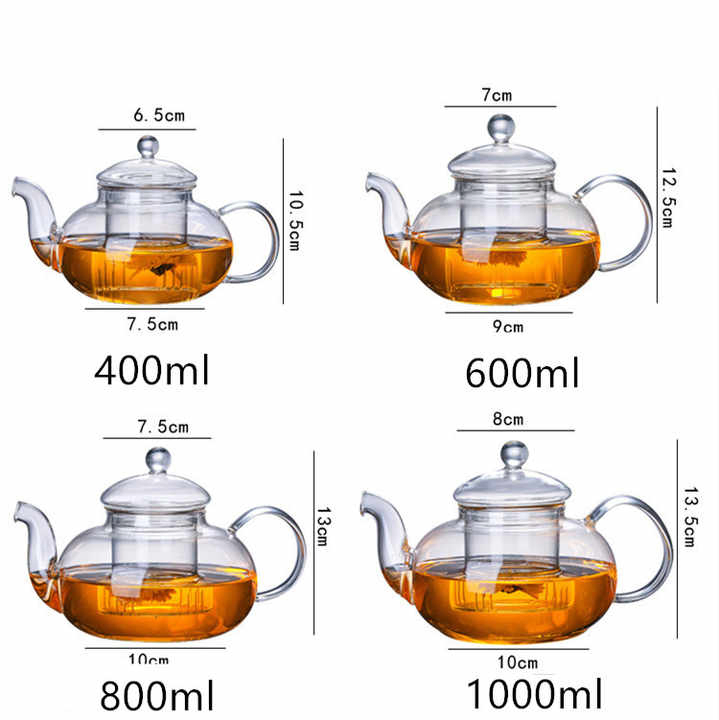Hot Sale Transparent with Glass Handle Glass Teapot Make Tea