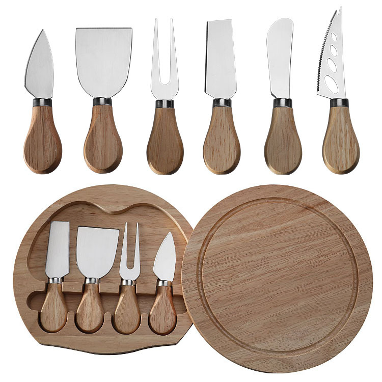 Oak Box Cheese Knife 4-Piece Baking Tool Butter Knife Cheese Knife Set