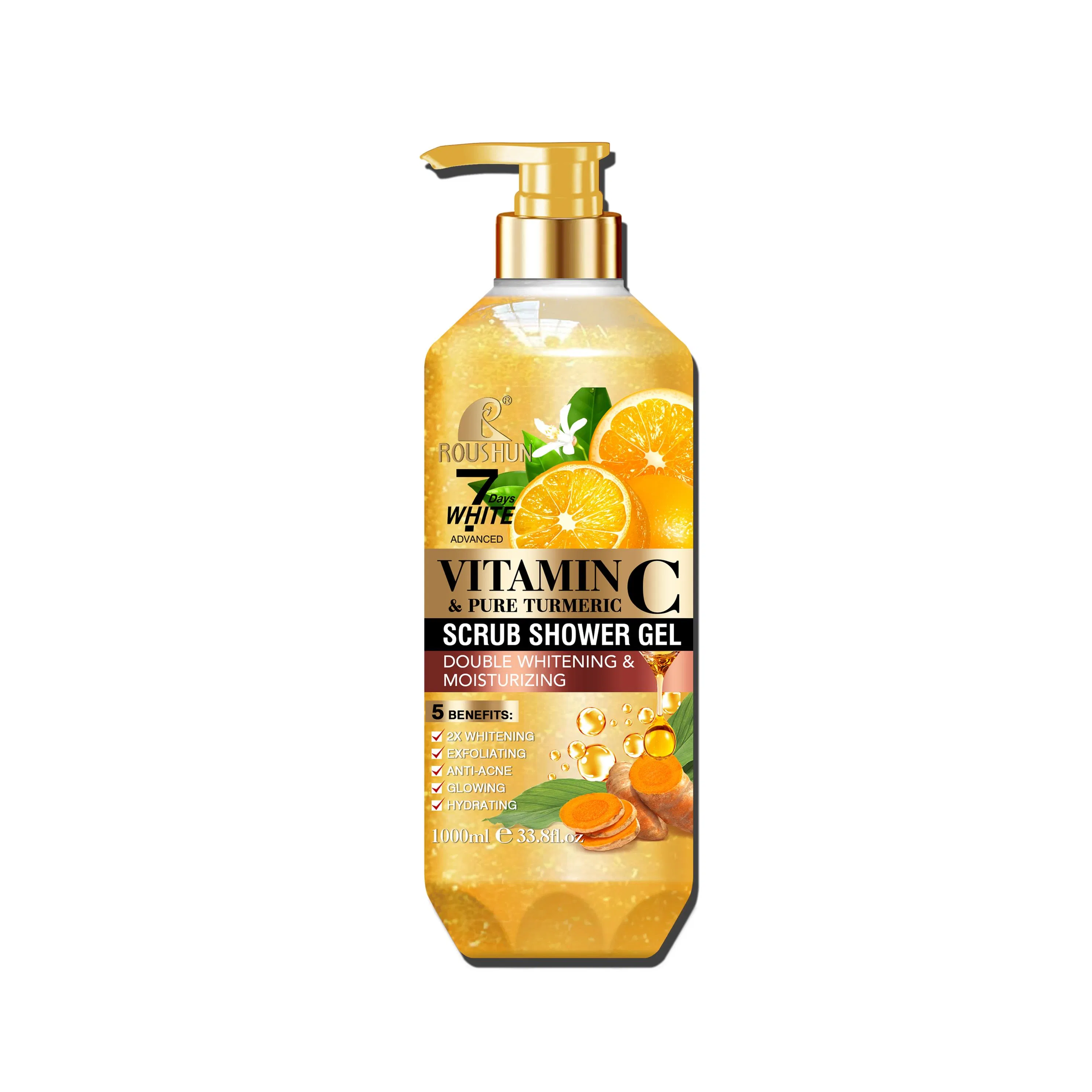 Roushun Scrub Shower Gel, Whitening and Moisturizing Body Wash Private Label Acceptable