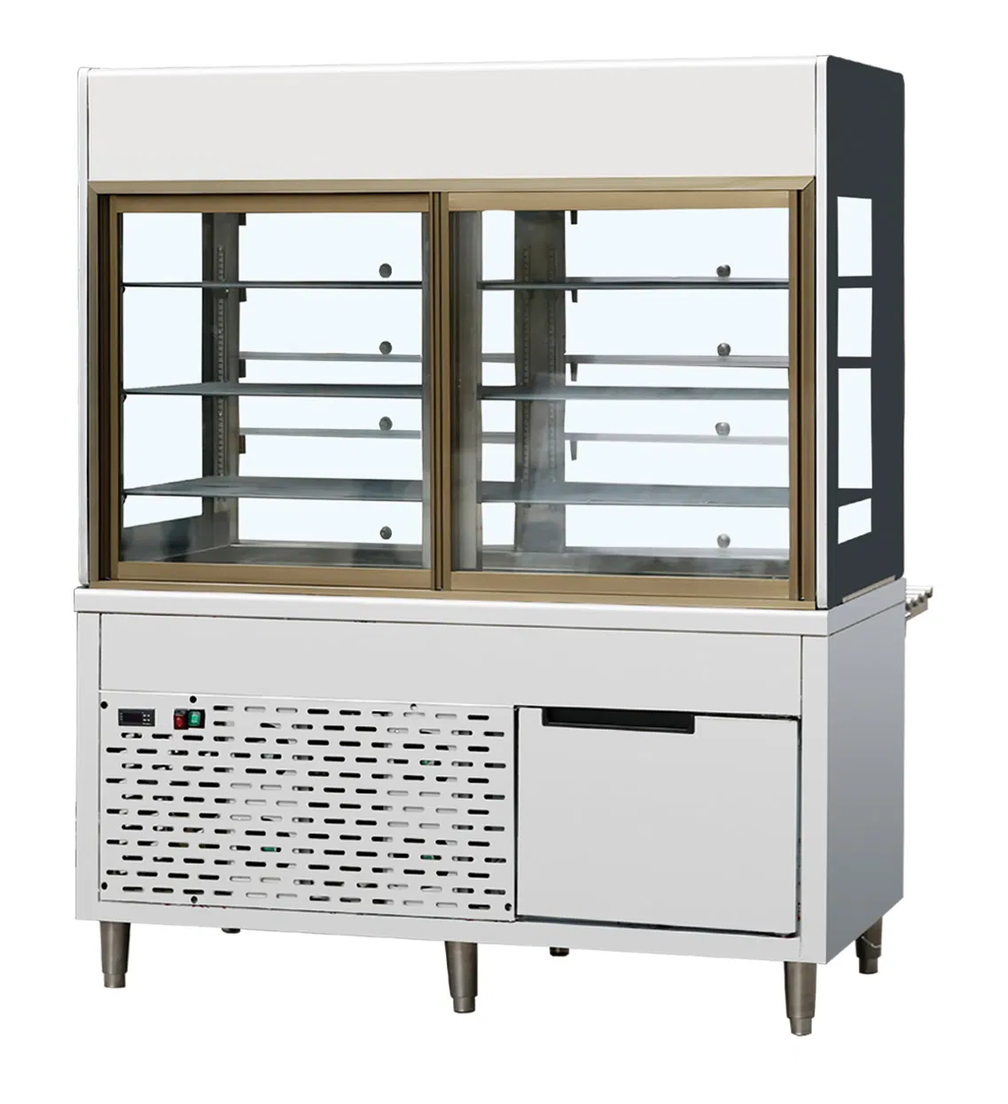 Ice Cream Sales Refrigerator Multi-Compartment with Lid and Glass Baffle