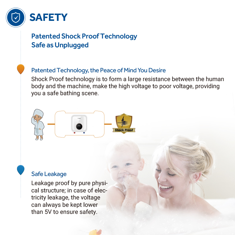 OEM ODM Factory Price Wall Hung Domestic Household Instantaneous Under Sink Bathroom Shower Kitchen Electric Instant Heating Tankless Geyser Hot Water Heater