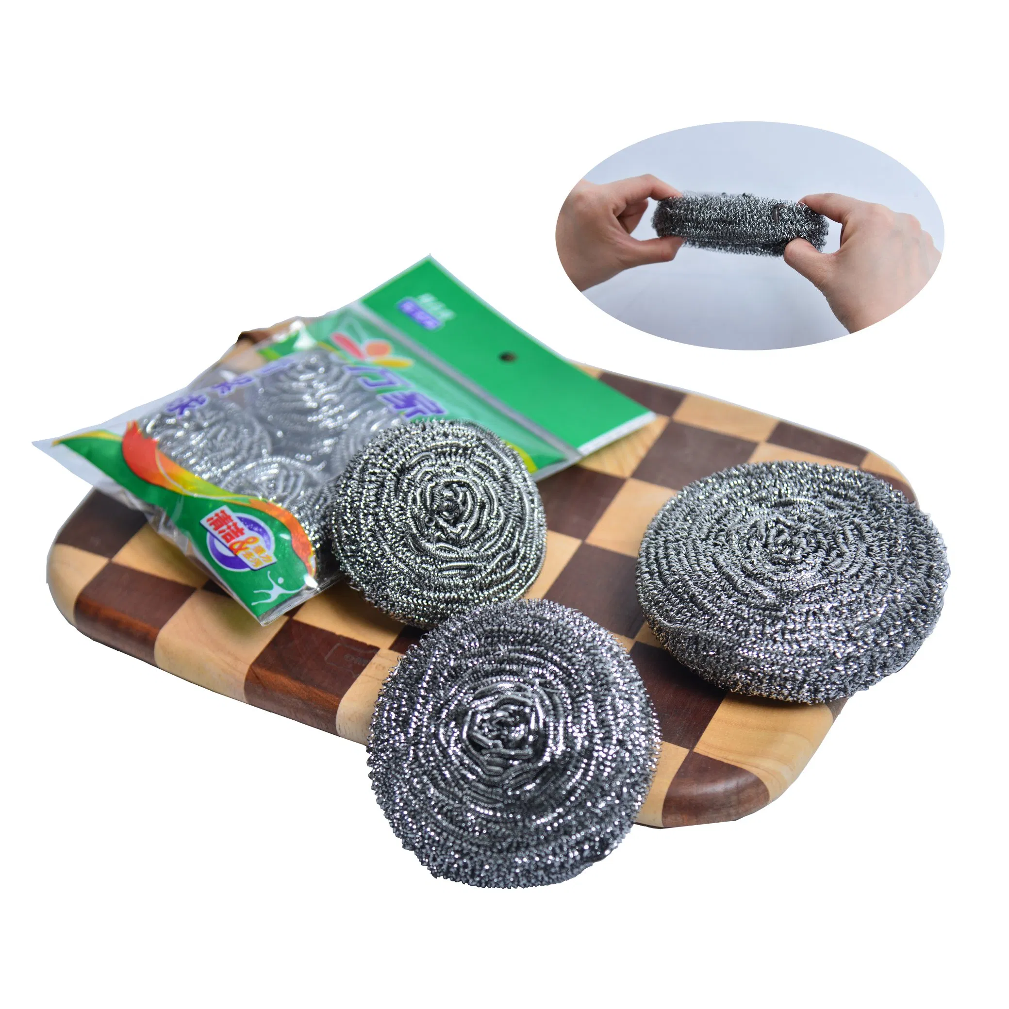 Fast Shipping Metal Scrubber 410/430 Stainless Steel Wire Ball Steel Wool Sponge