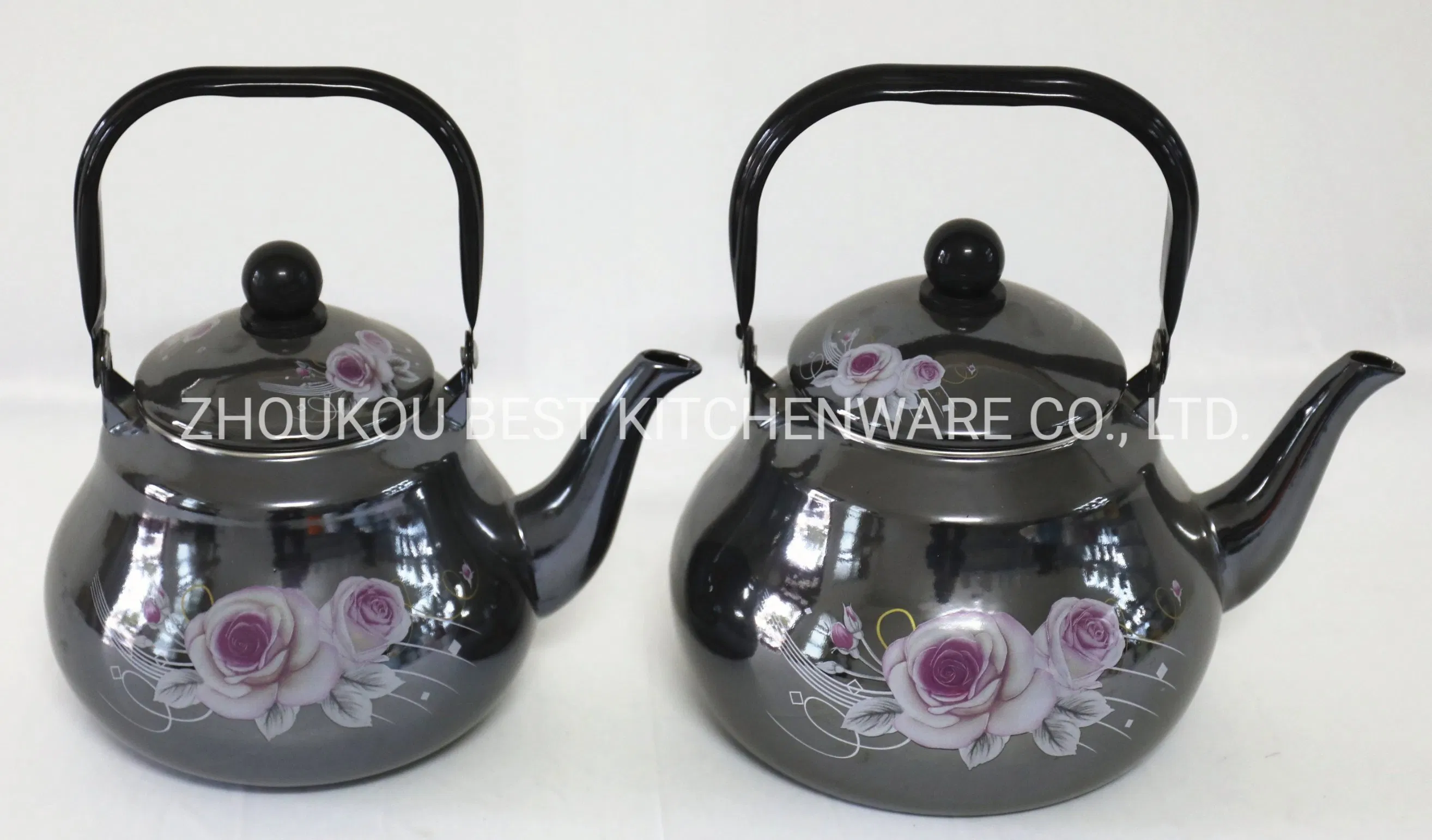 Mirror Glazed Stainless Steel Handle Enamel Water Kettle