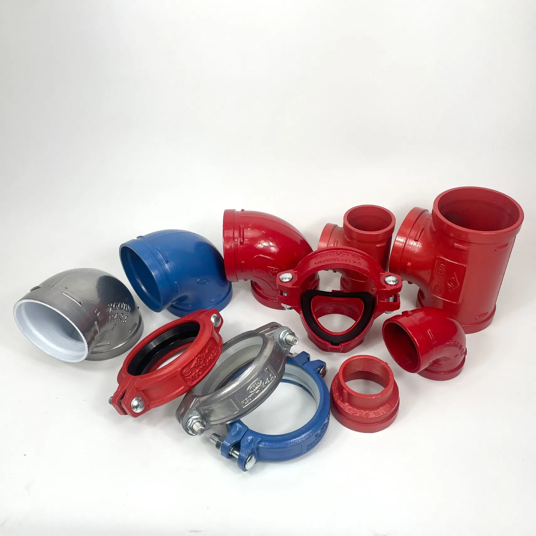 Cast Ductile Iron Grooved Plumbing Equal Pipes and Fittings Tee Cross