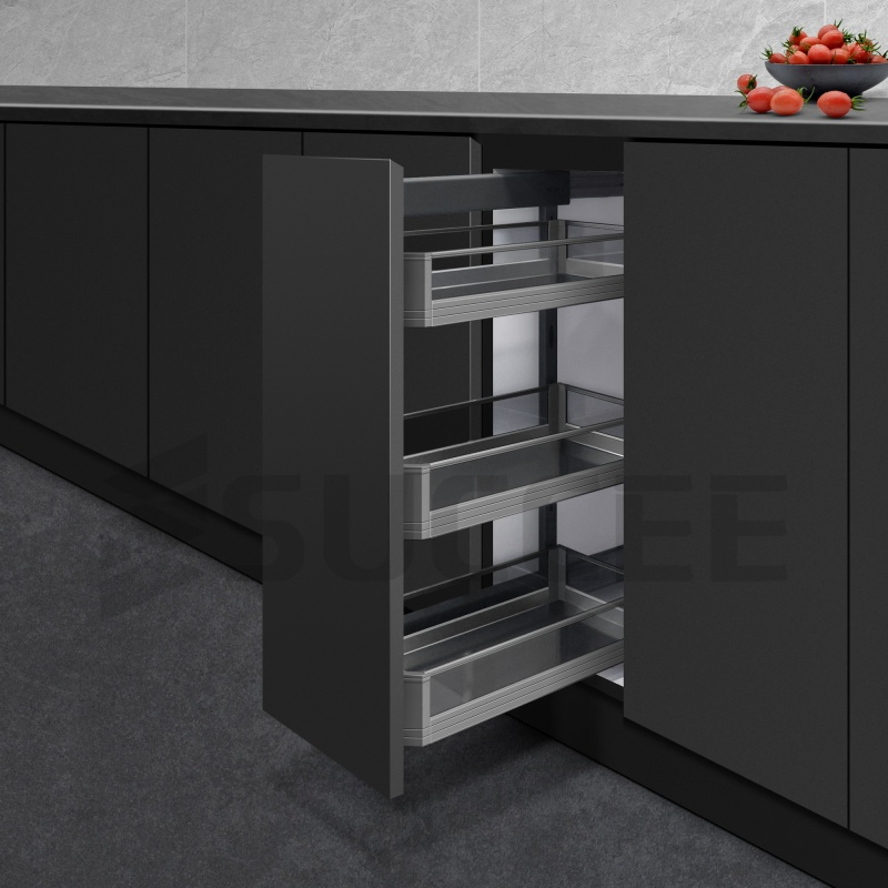 Premium Kitchen Hardware Side Pull-out Storage Basket Drawer