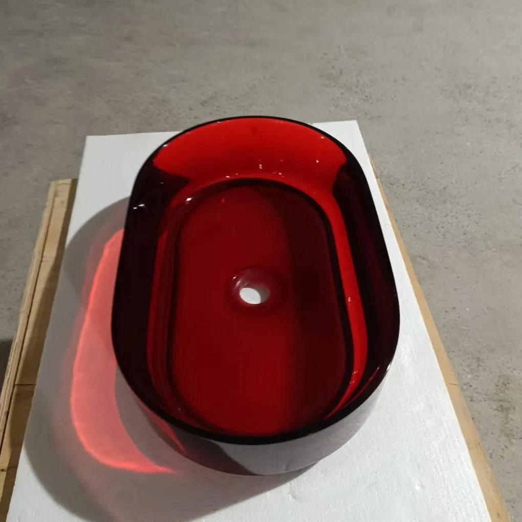 Раковина для ванной из прозрачной смолы темно-коричневая