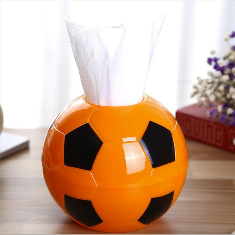 Tissue Holder Paper Pumping Box Tissue Box Paper Pot for Home Office Car Tissue Holder Creative Round Football Shape Roll Bl11988