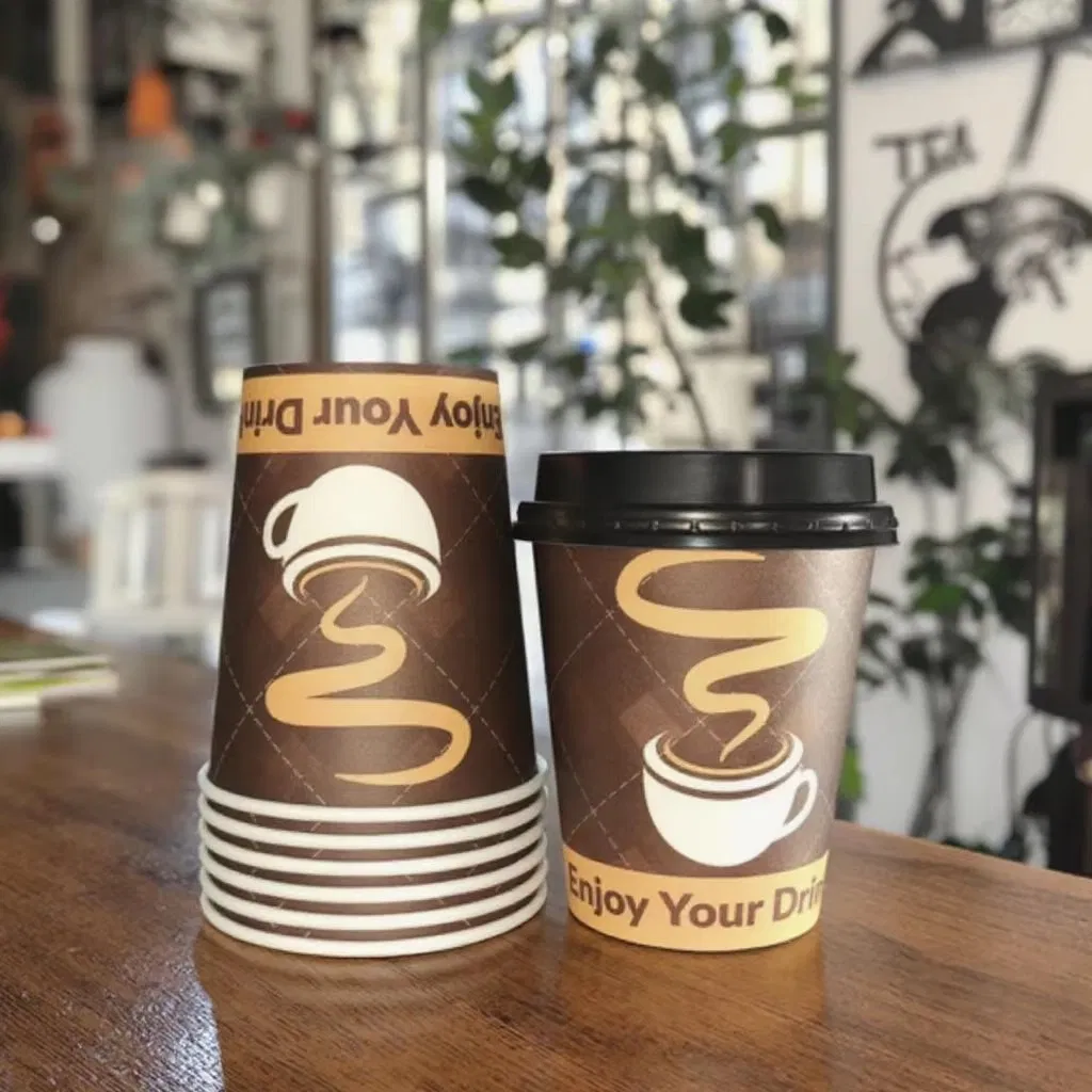 Бумажные кофейные чашки 8 унций с логотипом