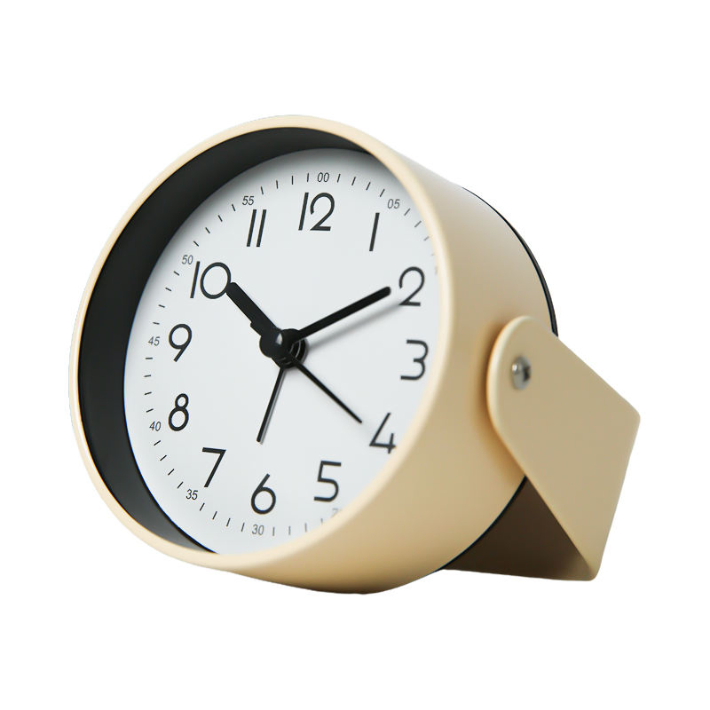 Metal Rotating Alarm Clock, 4-Inch Silent Small Table Clock