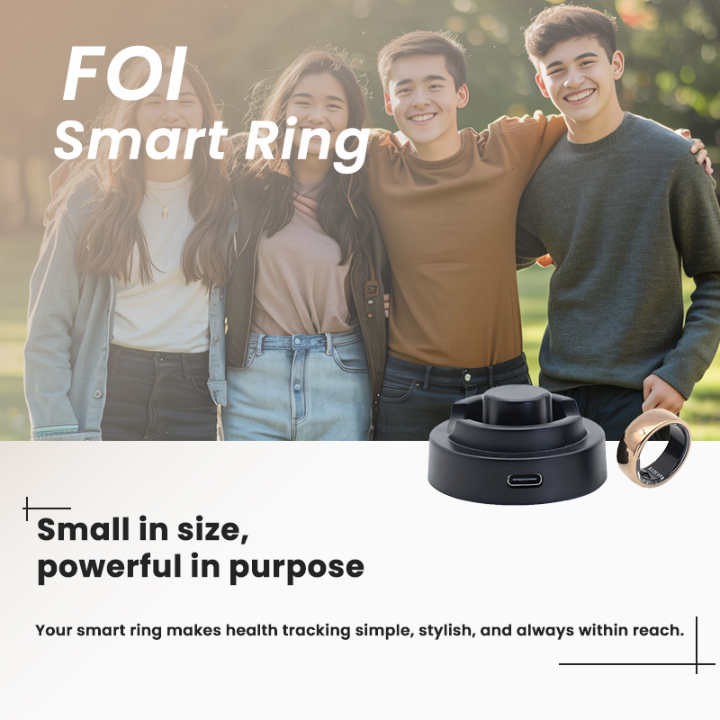 Smart Health Ring for Fitness Sleep Tracking 24-Hour Heart Rate Monitoring Blood Oxygen Tracking Waterproof Rating Free APP