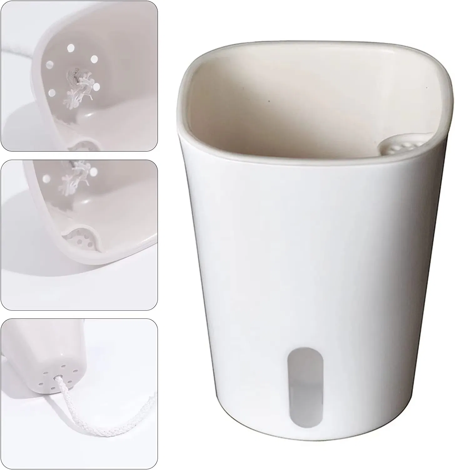 Эко-горшки с автополивом, прямоугольные, зеленые